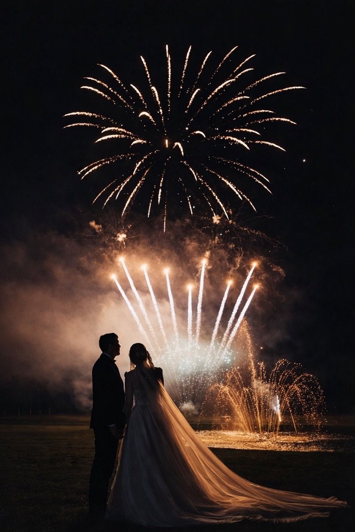 Feu d'artifice pour un événement d'entreprise