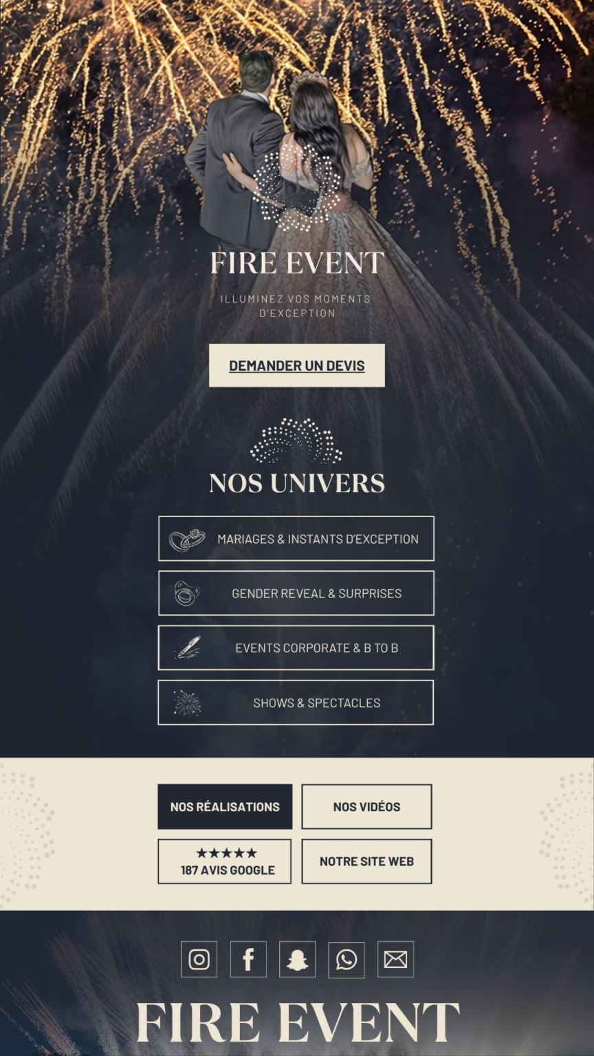 Fire Event – feux d’artifice et effets spéciaux pour mariages, événements et spectacles