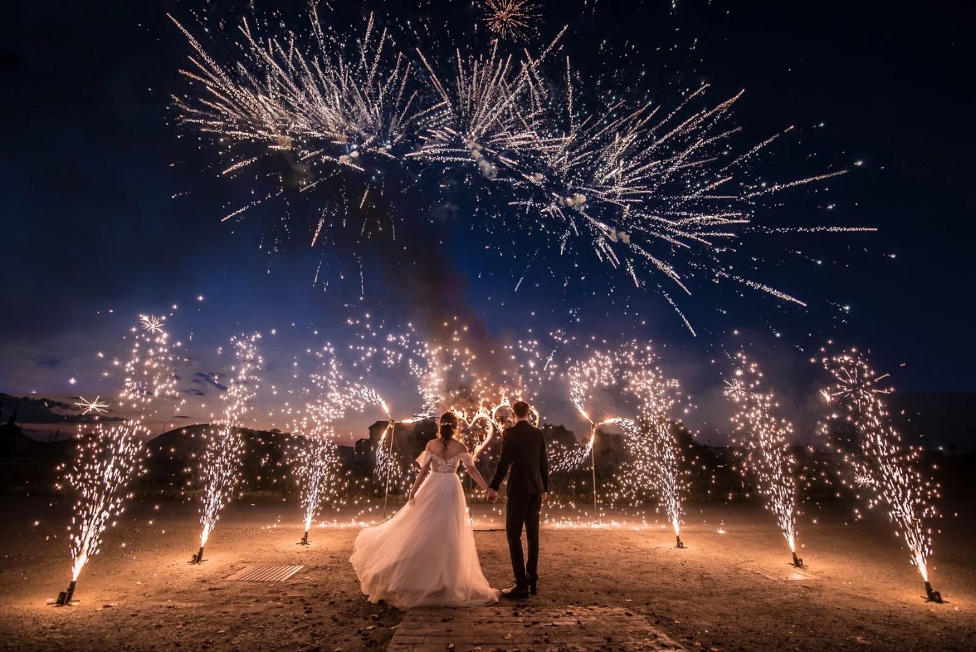 Feu d'artifice de mariage